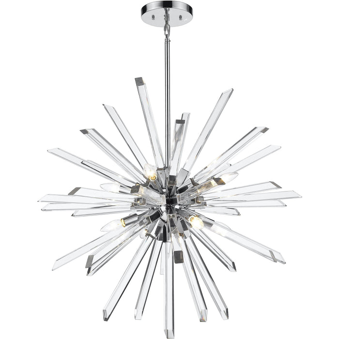 Burst Chrome Chandelier - Chandeliers
