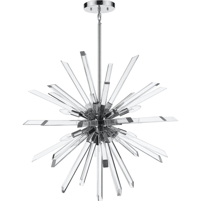 Burst Chrome Chandelier - Chandeliers