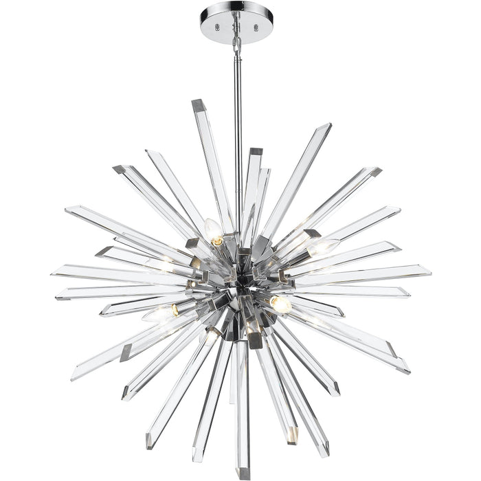 Burst Chrome Chandelier - Chandeliers