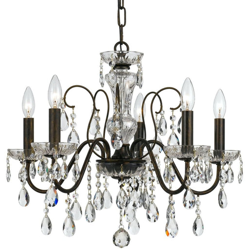 Butler Crystal 5 Light Engligh Bronze Chandelier - Chandeliers