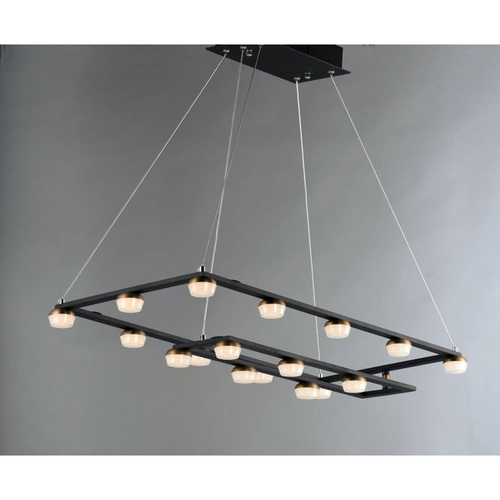 Button Black / Gold LED Suspension Pendant - Pendants