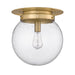 Calhoun Heritage Brass 1 Light 13 Inch Flushmount Z-Lite 7506F13-HBR | theLightShop