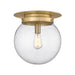 Calhoun Heritage Brass 1 Light 13 Inch Flushmount Z-Lite 7506F13-HBR | theLightShop