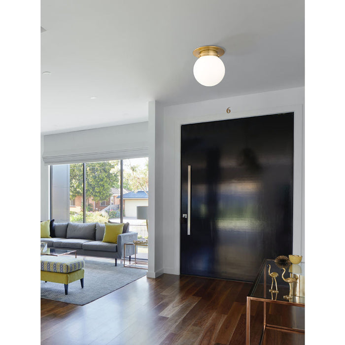 Calhoun Heritage Brass 1 Light 9 Inch Flushmount Z-Lite 7505F9-HBR | theLightShop