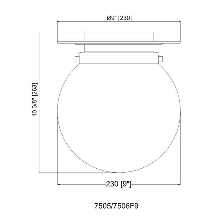 Calhoun Heritage Brass 1 Light 9 Inch Flushmount Z-Lite 7505F9-HBR | theLightShop