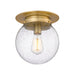 Calhoun Heritage Brass 1 Light 9 Inch Flushmount Z-Lite 7506F9-HBR | theLightShop