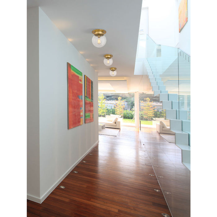 Calhoun Heritage Brass 1 Light 9 Inch Flushmount Z-Lite 7506F9-HBR | theLightShop