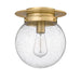 Calhoun Heritage Brass 1 Light 9 Inch Flushmount Z-Lite 7506F9-HBR | theLightShop