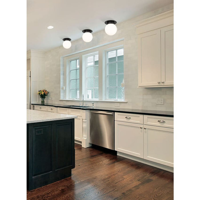 Calhoun Matte Black 1 Light 9 Inch Flushmount Z-Lite 7505F9-MB | theLightShop