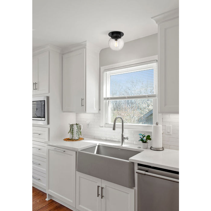 Calhoun Matte Black 1 Light 9 Inch Flushmount Z-Lite 7506F9-MB | theLightShop