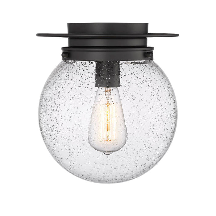 Calhoun Matte Black 1 Light 9 Inch Flushmount Z-Lite 7506F9-MB | theLightShop