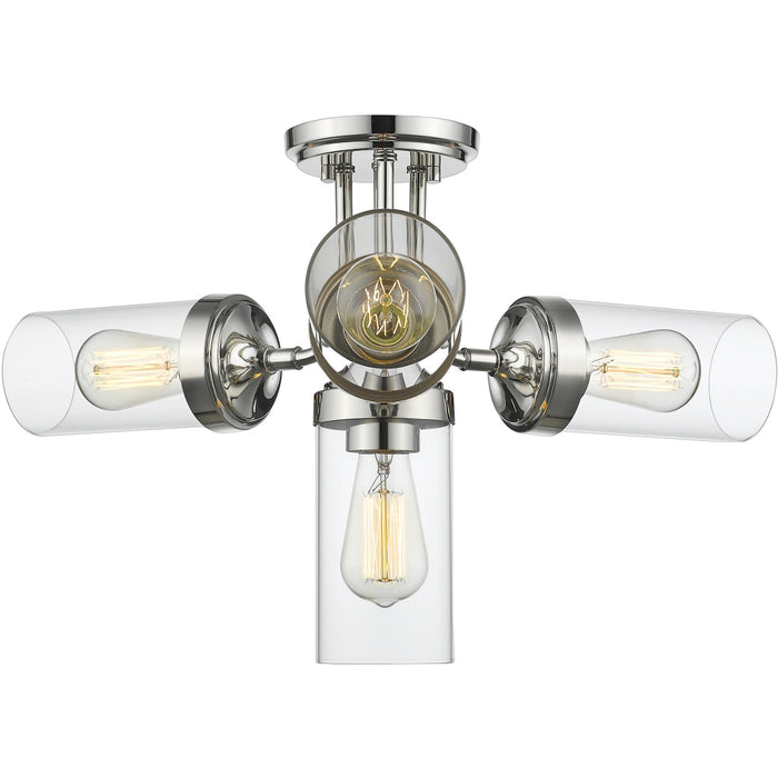 Calliope Polished Nickel Semi-Flushmount | theLightShop