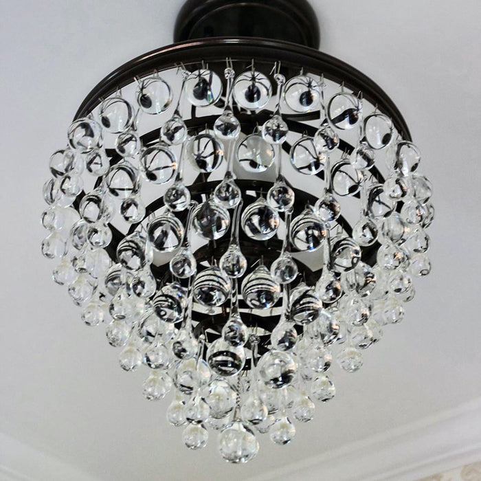 Calypso 3 Light Crystal Teardrop Vibrant Bronze Ceiling Mount - Ceiling Mount