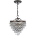 Calypso 3 Light Crystal Teardrop Vibrant Bronze Mini Chandelier - Chandeliers