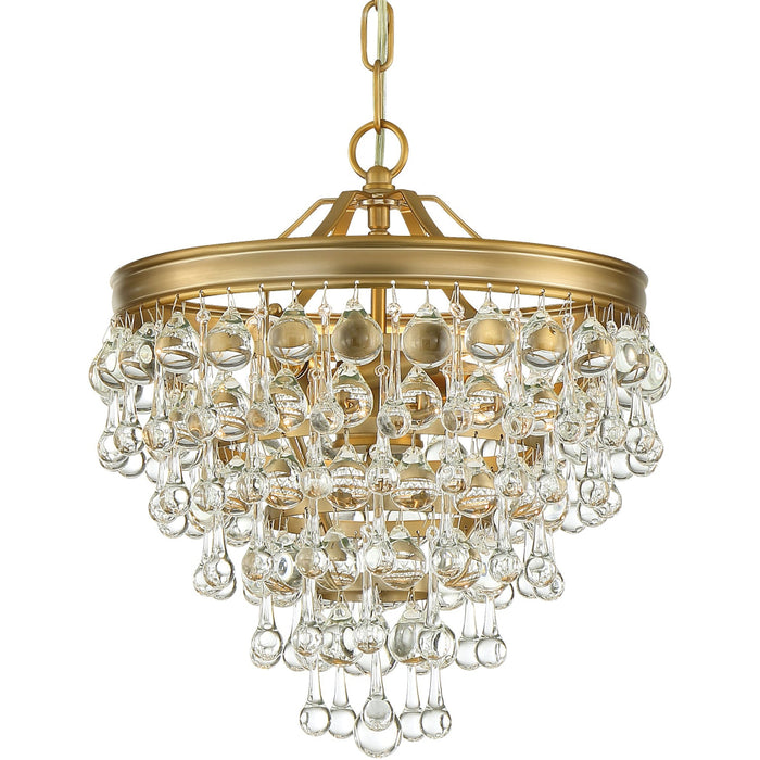 Calypso 3 Light Vibrant Gold Mini Chandelier - Chandeliers