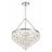 Calypso 6 Light Crystal Teardrop Polished Chrome Chandelier - Chandeliers