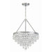Calypso 6 Light Crystal Teardrop Polished Chrome Chandelier - Chandeliers