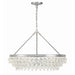 Calypso 6 Light Crystal Teardrop Polished Chrome Chandelier - Chandeliers