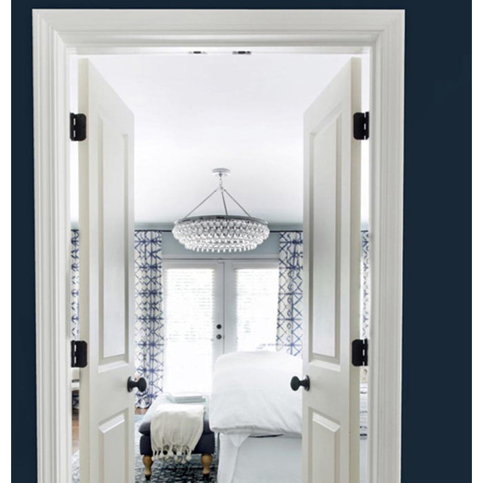 Calypso 6 Light Crystal Teardrop Polished Chrome Chandelier - Chandeliers