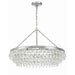 Calypso 6 Light Crystal Teardrop Polished Chrome Chandelier - Chandeliers