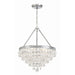 Calypso 6 Light Crystal Teardrop Polished Chrome Chandelier - Chandeliers