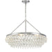 Calypso 6 Light Crystal Teardrop Polished Chrome Chandelier - Chandeliers