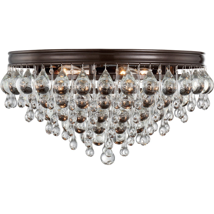 Calypso 6 Light Crystal Teardrop Vibrant Bronze Ceiling Mount - Ceiling Mount