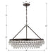 Calypso 6 Light Crystal Teardrop Vibrant Bronze Chandelier - Chandeliers