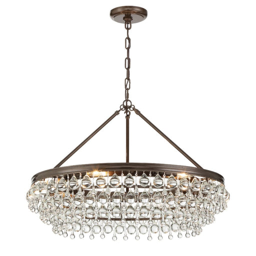 Calypso 6 Light Crystal Teardrop Vibrant Bronze Chandelier - Chandeliers