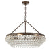 Calypso 6 Light Crystal Teardrop Vibrant Bronze Chandelier - Chandeliers