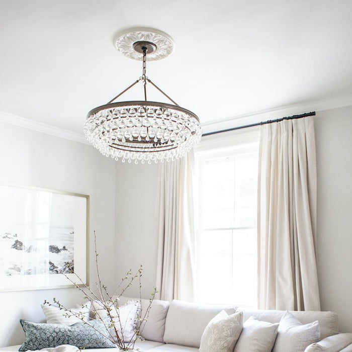 Calypso 6 Light Crystal Teardrop Vibrant Bronze Chandelier - Chandeliers