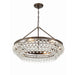 Calypso 6 Light Crystal Teardrop Vibrant Bronze Chandelier - Chandeliers