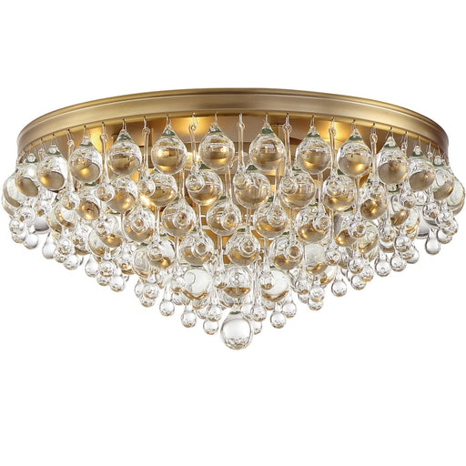 Calypso 6 Light Crystal Teardrop Vibrant Gold Ceiling Mount - Ceiling Mount