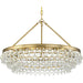 Calypso 6 Light Crystal Teardrop Vibrant Gold Chandelier - Chandeliers