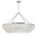 Calypso 8 Light Crystal Teardrop Polished Chrome Chandelier - Chandeliers