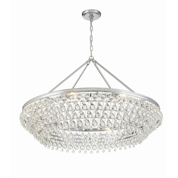 Calypso 8 Light Crystal Teardrop Polished Chrome Chandelier - Chandeliers
