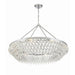 Calypso 8 Light Crystal Teardrop Polished Chrome Chandelier - Chandeliers