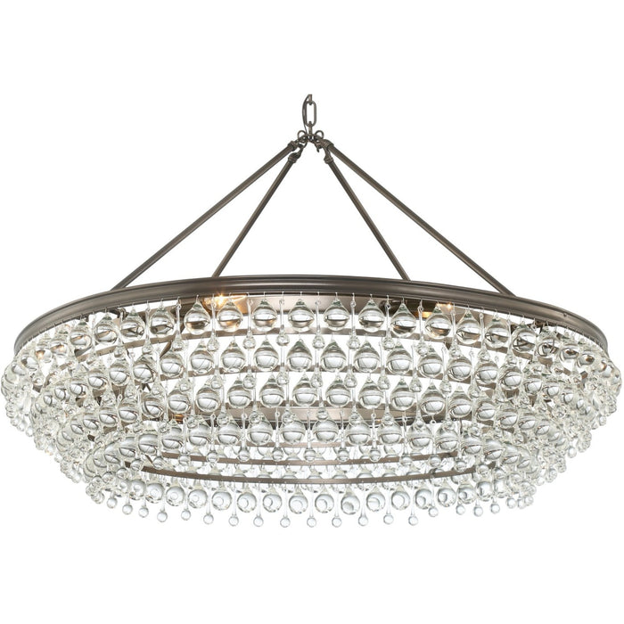Calypso 8 Light Crystal Teardrop Vibrant Bronze Chandelier - Chandeliers