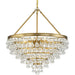 Calypso 8 Light Crystal Teardrop Vibrant Gold Chandelier - Chandeliers