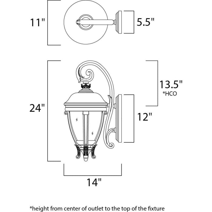 Camden VX Black Outdoor Wall Mount - Outdoor Wall Mount