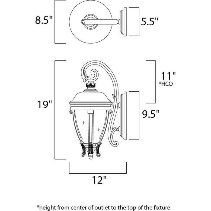 Camden VX Black Outdoor Wall Mount - Outdoor Wall Mount
