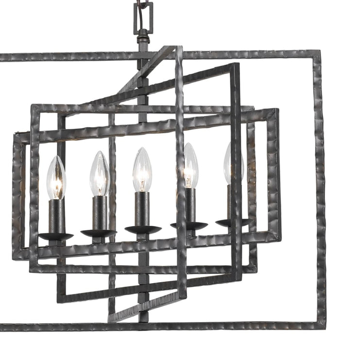 Capri 5 Light Raw Steel Chandelier - Chandeliers