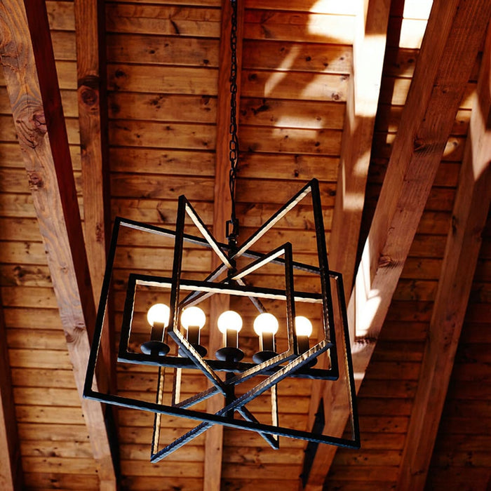 Capri 5 Light Raw Steel Chandelier - Chandeliers