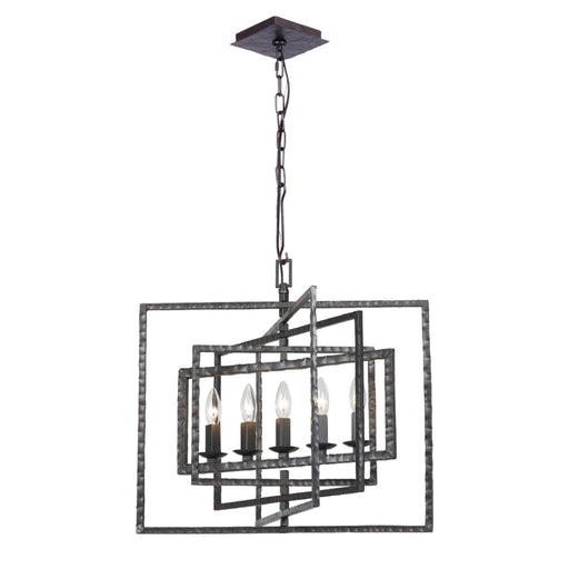 Capri 5 Light Raw Steel Chandelier - Chandeliers