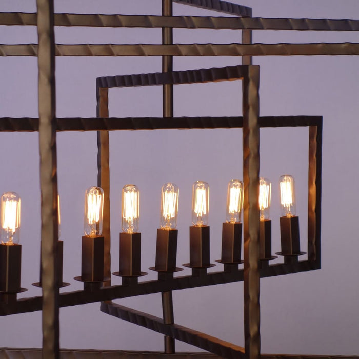 Capri 9 Light Raw Steel Chandelier - Chandeliers