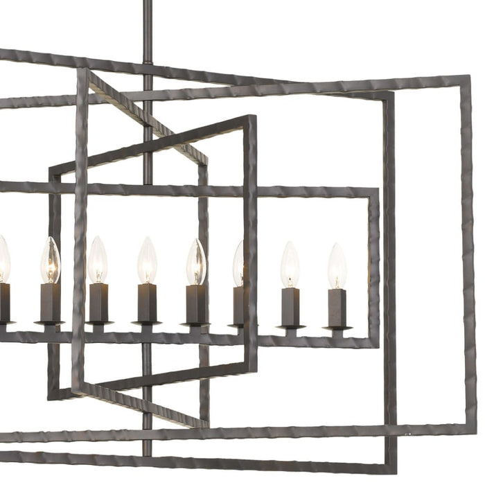 Capri 9 Light Raw Steel Chandelier - Chandeliers