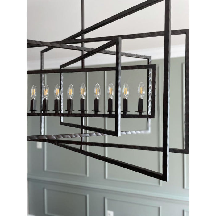 Capri 9 Light Raw Steel Chandelier - Chandeliers