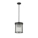 carnaby matte black 3 light pendant with ribbed glass shade