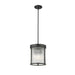 carnaby matte black 3 light pendant with ribbed glass shade