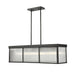 carnaby matte black 10 light linear chandelier with ribbed glass shade